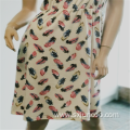 100% Rayon Feather Printed Sleeveless Sleepwear Dress